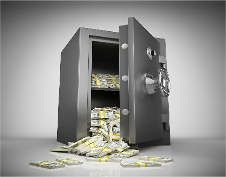 cash in safe